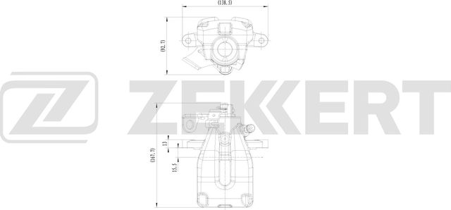 Тормозной суппорт Zekkert (алюминий) задний правый для Citroen C4 II 2006-2026. Артикул BS-8363