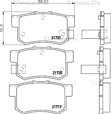 Тормозные колодки Hella NAO задние для Haval H6 2013-2026. Артикул 8DB 355 027-801