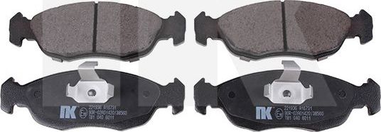Тормозные колодки NK передние для Citroen Saxo 1996-2004. Артикул 221936