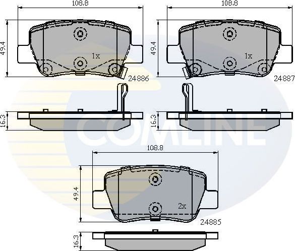 Тормозные колодки Comline Comline задние для Toyota Avensis III 2008-2018. Артикул CBP32026
