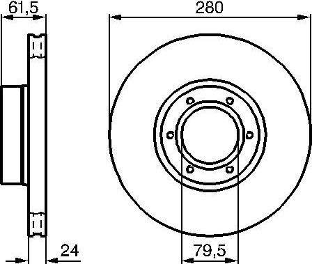 Тормозной диск Bosch передний для Renault Master II 1998-2000. Артикул 0 986 478 745