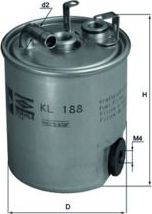 Топливный фильтр Mahle. Артикул KL 188