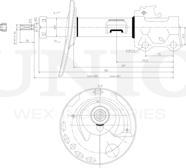 Амортизатор подвески (Unio). Артикул SAB-10315