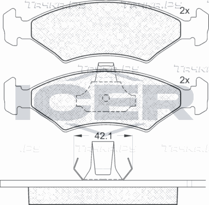 Тормозные колодки Icer для Ford Puma I 1997-2002. Артикул 181142