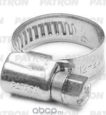 Хомут винтовой 12-20 мм German Type, ширина ленты 9 мм, W1 - оцинкованная сталь (Patron). Артикул PG012020