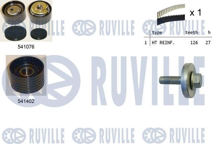 Ремень ГРМ с роликами (комплект) Ruville. Артикул 550278