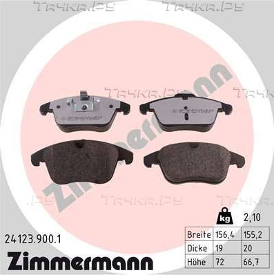 Тормозные колодки Zimmermann rd:z передние для Ford S-MAX I 2006-2014. Артикул 24123.900.1