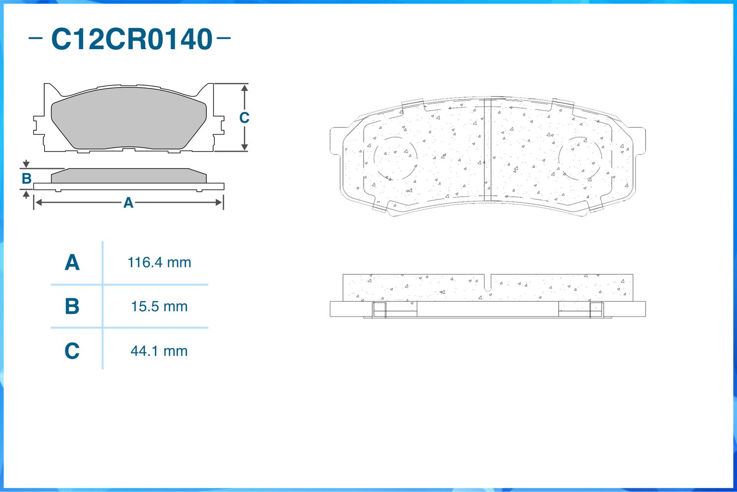 Колодки тормозные задние (Low Metallic) (Cworks). Артикул C12CR0140
