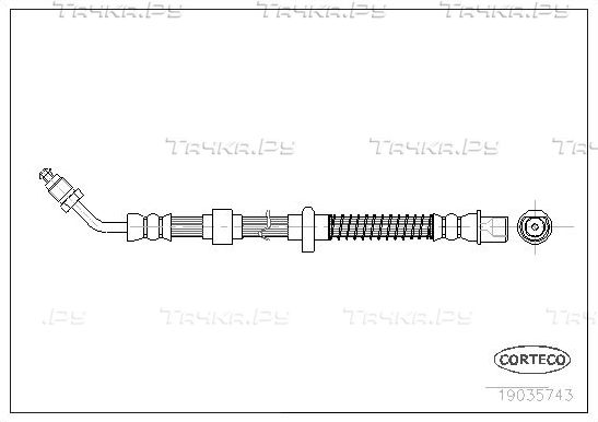 Тормозной шланг Corteco задний правый для Citroen C5 II 2008-2017. Артикул 19035743