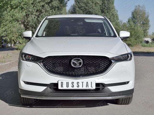 Защита RusStal переднего бампера d42 (секции) для Mazda CX-5 II 2017-2026. Артикул M5Z-002789