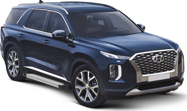 Пороги алюминиевые Rival Silver для Hyundai Palisade 2020-2026. Артикул F193AL.2311.1