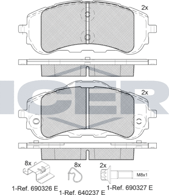 Тормозные колодки Icer. Артикул 182160