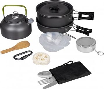Набор посуды Helios 2-3 персоны, с чайником, анодированный алюминий. Артикул CAMPSOR-400