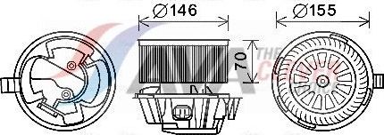Вентилятор, мотор печки (отопителя) салона AVA для Nissan Micra K12 2003-2010. Артикул DN8384