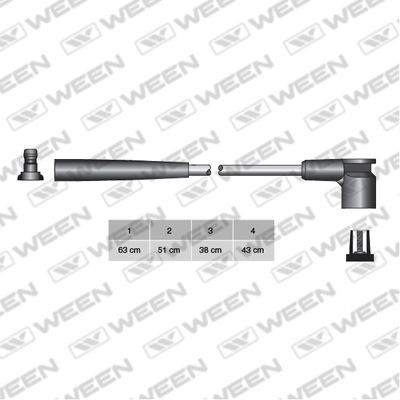 Высоковольтные провода (провода зажигания) (комплект) WEEN для Lada Priora I 2008-2013. Артикул 110-4103