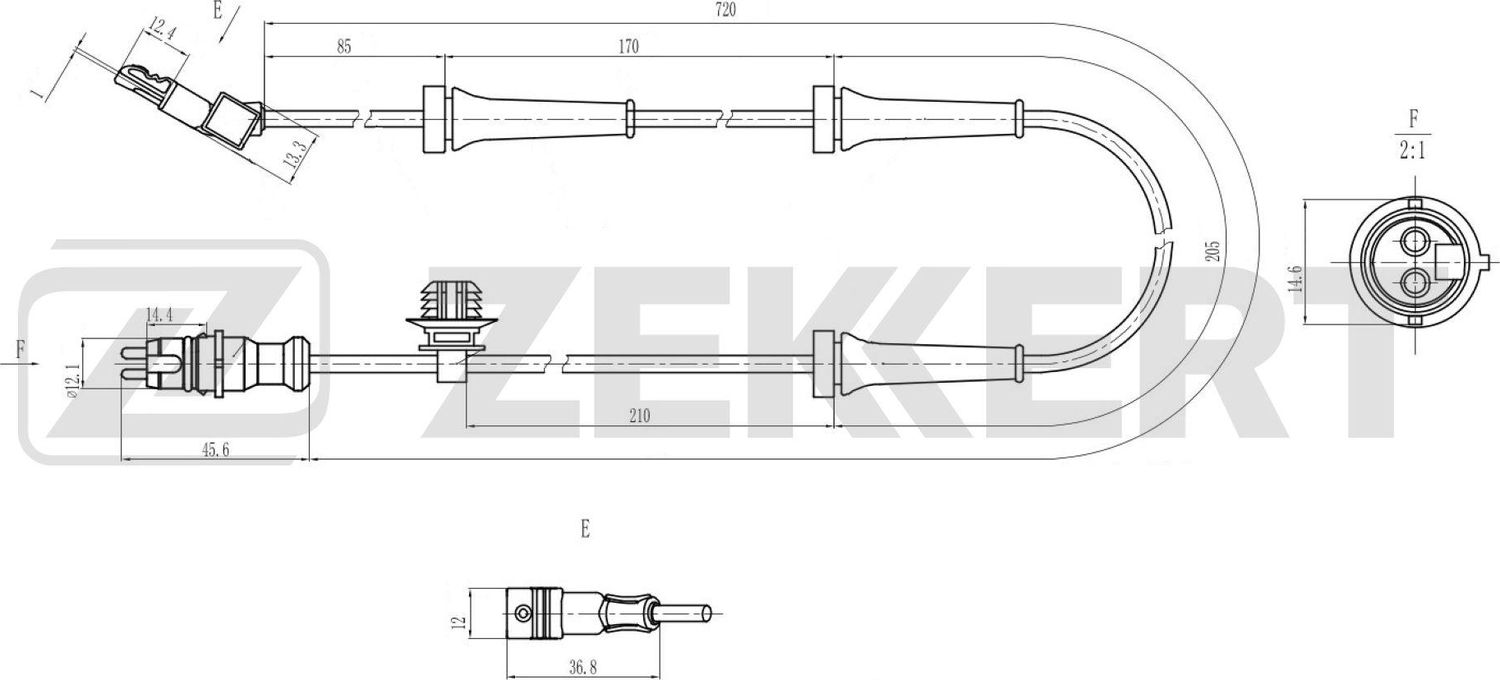 Датчик ABS Zekkert. Артикул SE-6213