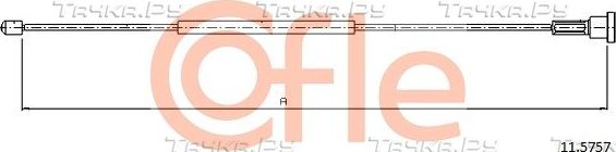 Трос ручника (тросик ручного тормоза) Cofle. Артикул 92.11.5757