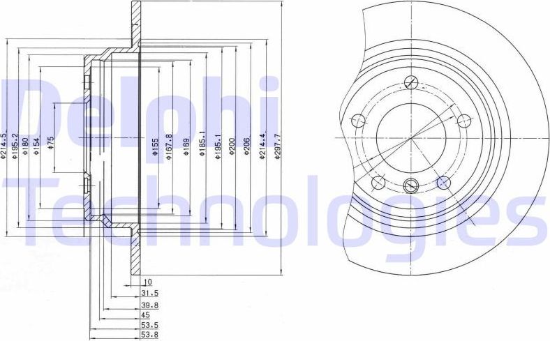 Тормозной диск Delphi. Артикул BG3044
