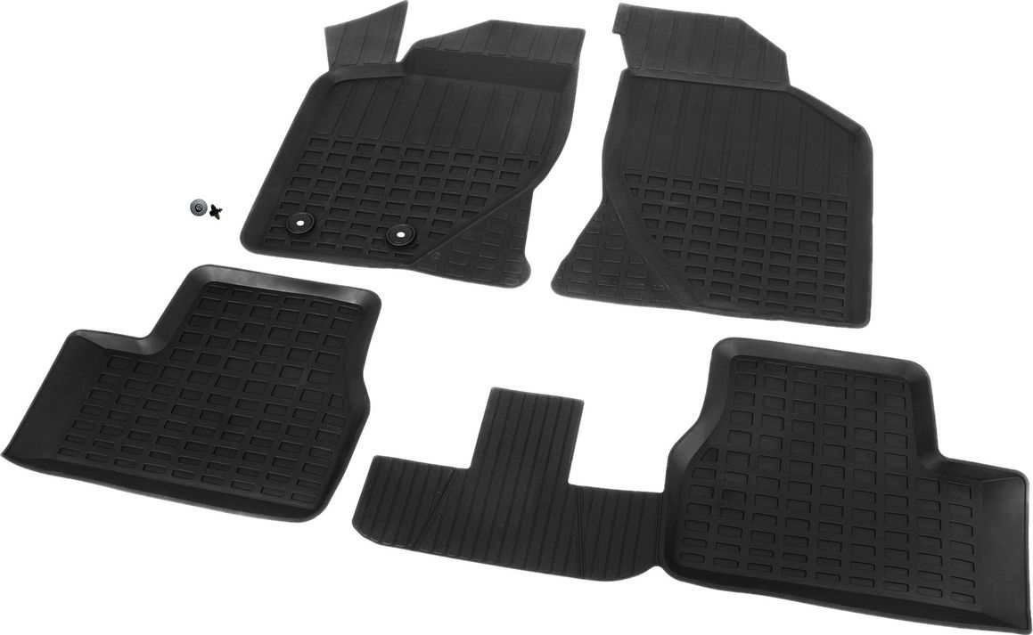 Коврики Rival для салона литьевые Lada Kalina II седан, хэтчбек, универсал, Cross универсал 2013-2018. Артикул 66001001