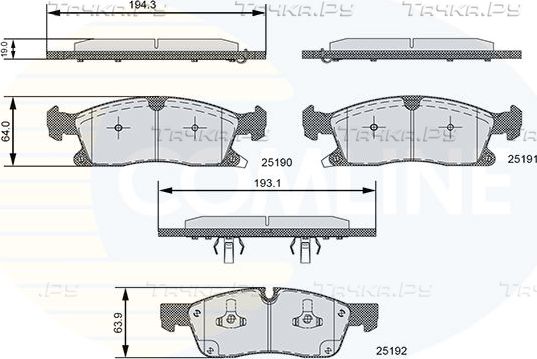 Тормозные колодки Comline Comline передние для Jeep Grand Cherokee IV (WK2) 2010-2026. Артикул CBP36096