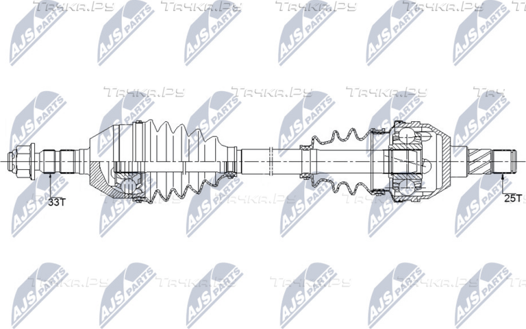 Полуось (привод в сборе, приводной вал) NTY. Артикул NPW-PL-091