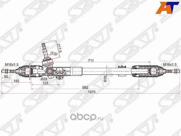 РЕЙКА РУЛЕВАЯ KIA SPORTAGE 10- (SAT). Артикул ST565002S000