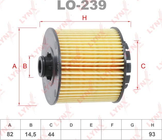 Фильтр масляный (Lynxauto). Артикул LO-239