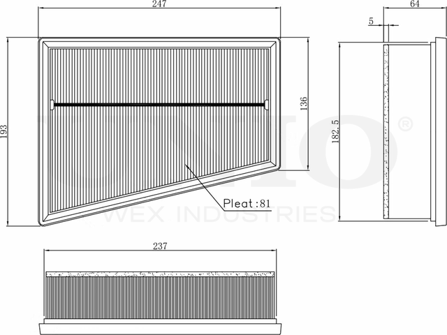 Фильтр воздушный (Unio). Артикул FLT-10002