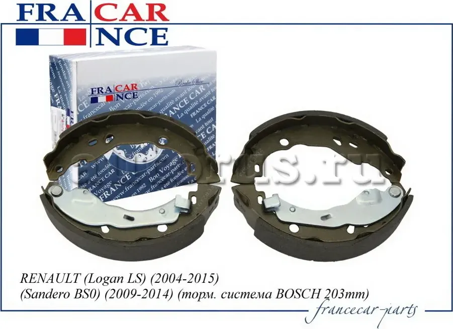Колодка барабанного тормоза 6001551409/FCR210332 (203мм) FRANCECAR Francecar. Артикул FCR210332