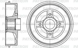 Тормозной барабан Patron задний для Lada XRAY I 2016-2025. Артикул PDR1005