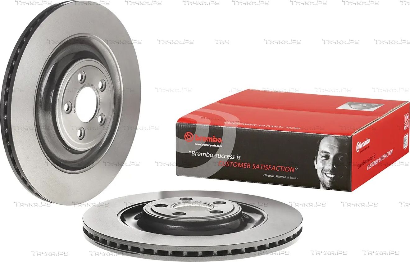 Тормозной диск Brembo PRIME LINE - UV Coated задний для Jaguar XF I 2009-2015. Артикул 09.D434.11
