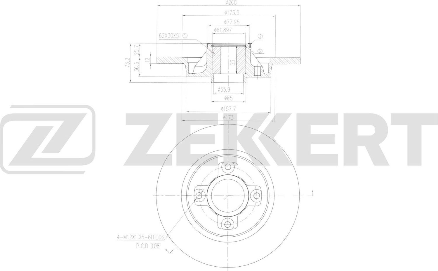 Тормозной диск Zekkert. Артикул BS-6650