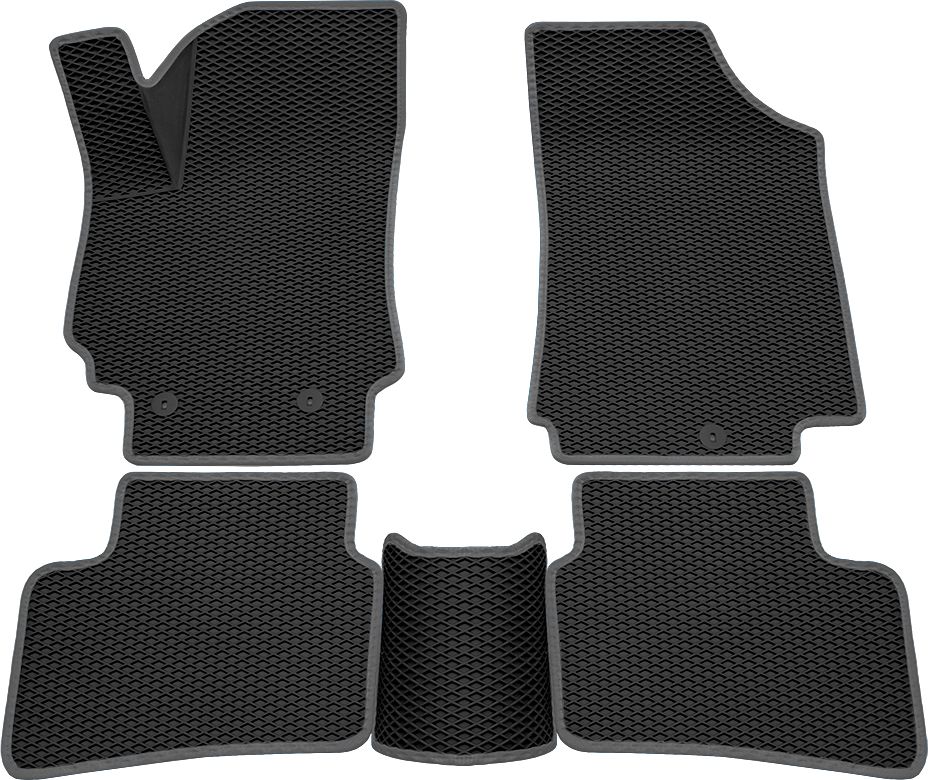 Коврики Rezkon 3D EVA Ромб резиновые для салона Hyundai Creta I 2016-2021 Серый кант. Артикул 9220065102