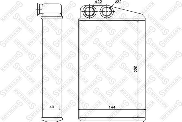 Радиатор отопителя (печки) Stellox для Renault Scenic II 2003-2009. Артикул 10-35097-SX