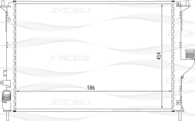 Радиатор RENAULT LOGAN/SANDERO 06- 1.2-1.6/1.5D охлаждения (Free-Z). Артикул KK0180