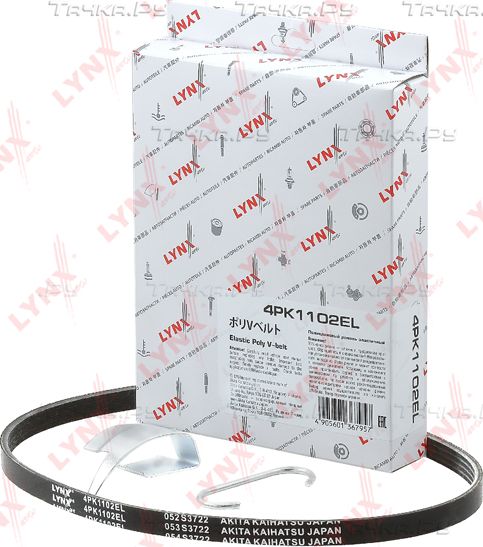 Приводной ремень поликлиновой LYNXauto ELASTIC для Peugeot Boxer III 2006-2026. Артикул 4PK1102EL