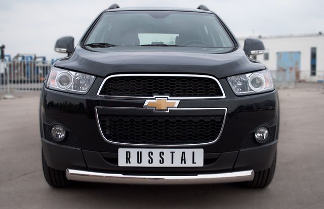 Защита RusStal переднего бампера d76 (дуга) для Chevrolet Captiva 2012-2013. Артикул CHCZ-000823