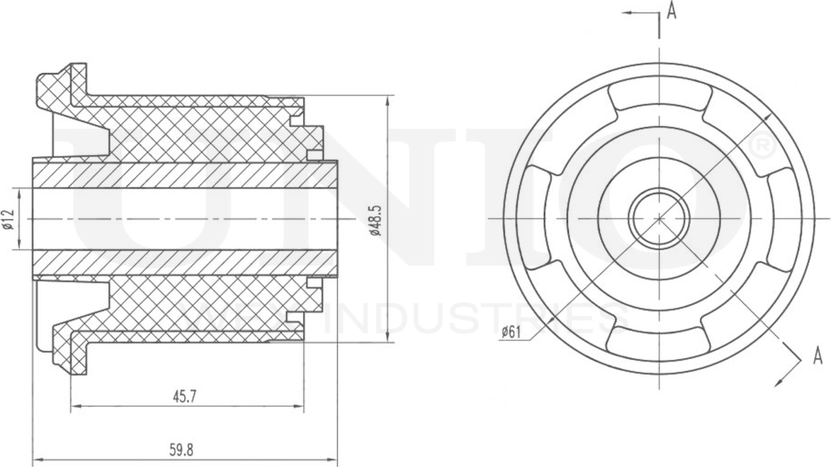 Сайлентблок рычага подвески (Unio). Артикул RMP-20041