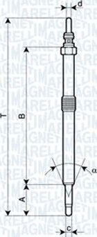 Свеча накаливания (накала) Magneti Marelli. Артикул 062900026304