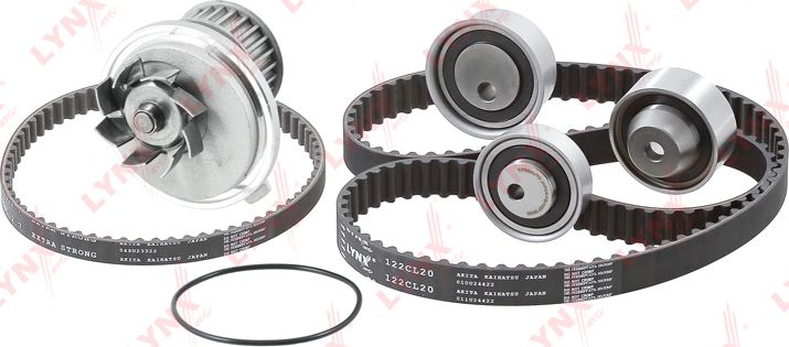 Помпа (водяной насос) с комплектом ремня ГРМ LYNXauto. Артикул PW-1359