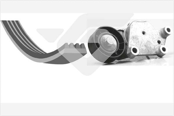 Приводной ремень поликлиновой с роликами (комплект) Hutchinson для Mazda 2 II (DE) 2008-2015. Артикул KHV 167