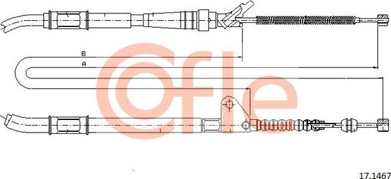 Трос ручника (тросик ручного тормоза) Cofle. Артикул 92.17.1467