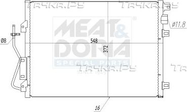 Радиатор кондиционера (конденсатор) Meat & Doria. Артикул 991045