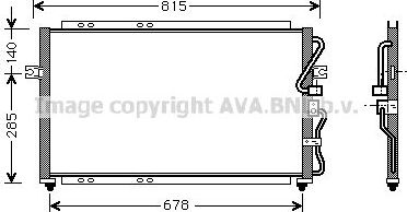 Радиатор кондиционера (конденсатор) AVA (алюминий). Артикул KA5014