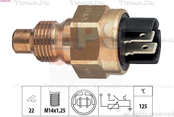 Датчик температуры охлаждающей жидкости EPS Made in Italy - OE Equivalent для Renault 21 1986-1994. Артикул 1.830.510