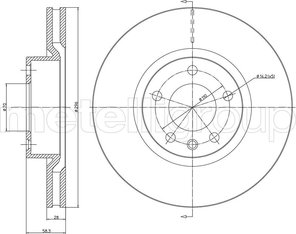 Тормозной диск Metelli. Артикул 23-0441
