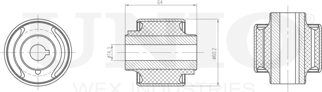 Сайлентблок рычага подвески (Unio). Артикул RMP-20033