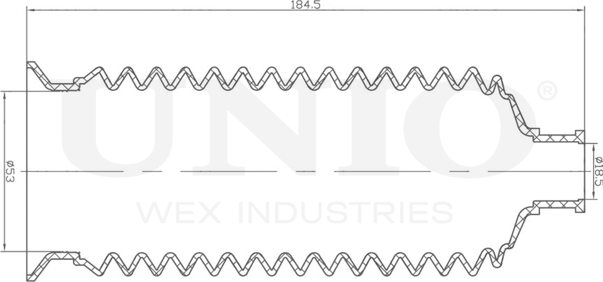 Пыльник рулевой рейки (Unio). Артикул DUC-20018
