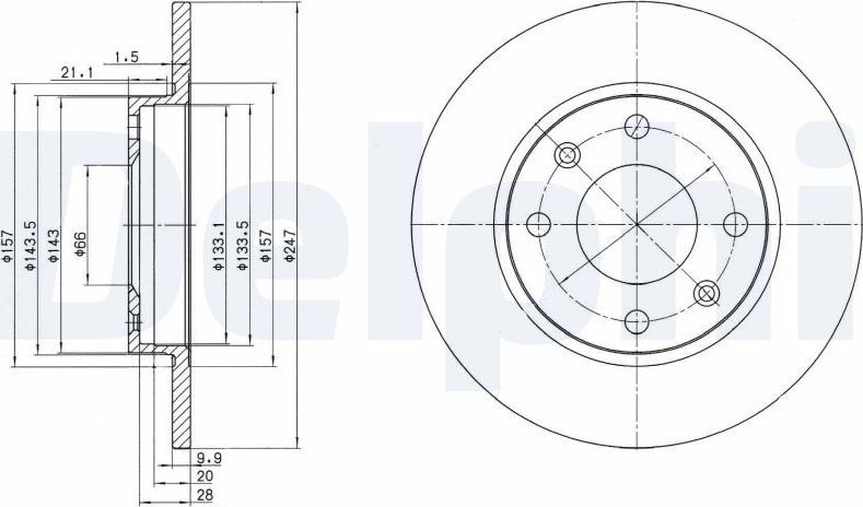 Тормозной диск Delphi. Артикул BG2213