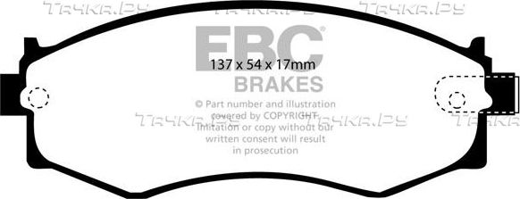 Тормозные колодки EBC Brakes передние для Hyundai Sonata II 1988-1993. Артикул DP2792